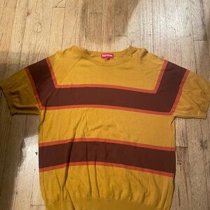 Supreme Men's Yellow and Brown Short Sleeve Tee